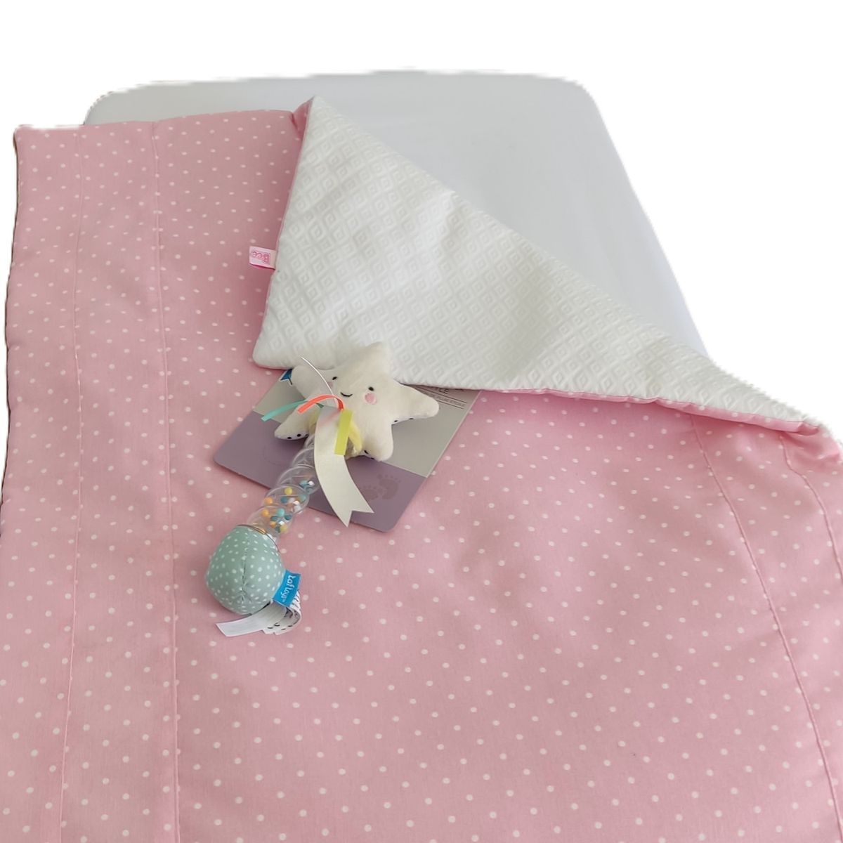 BEE BEE - Cobertor Colecho Bco/Pto Rosado Bee Bee