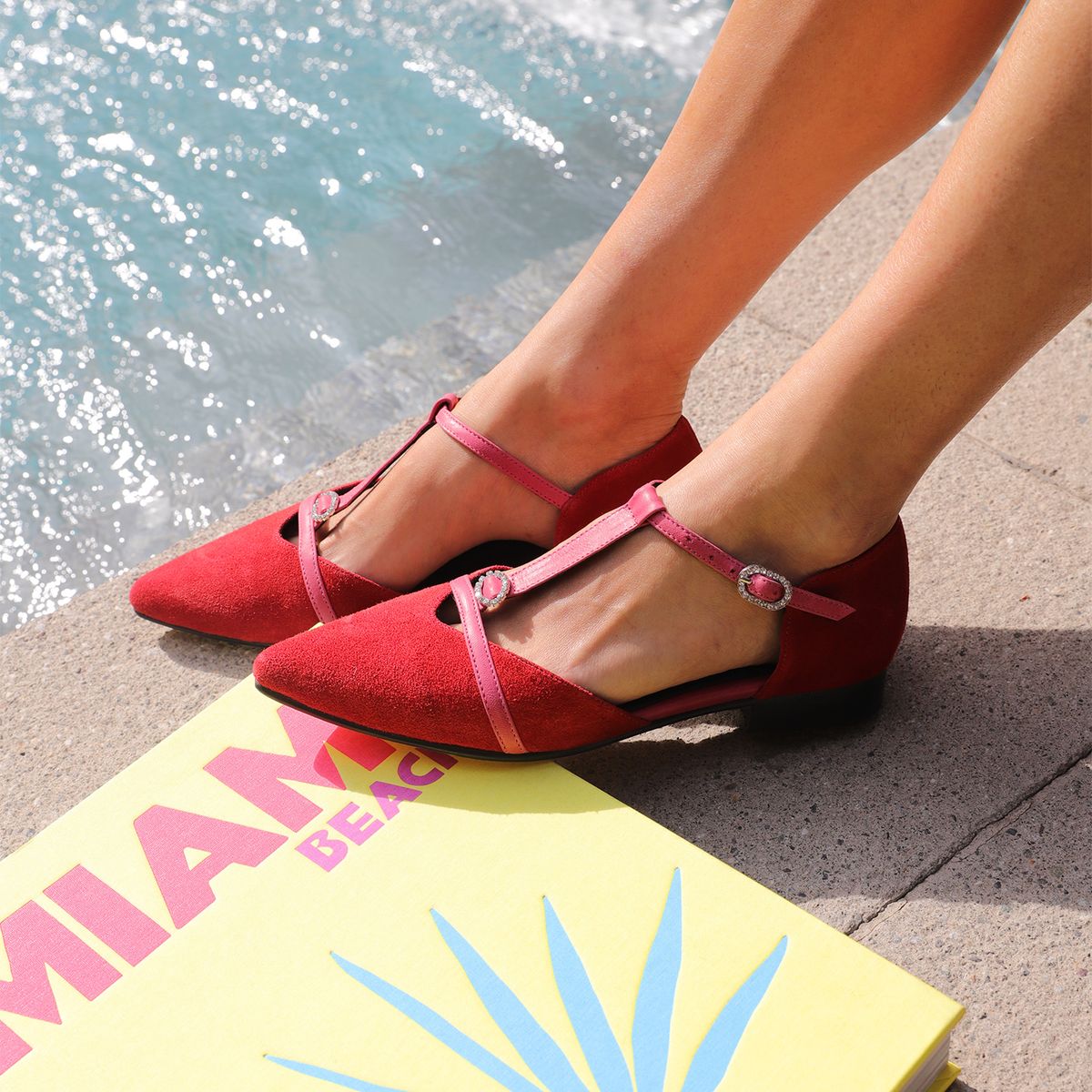 ALBA Y ADELA - Mocasin Mujer Rojo Alba y Adela