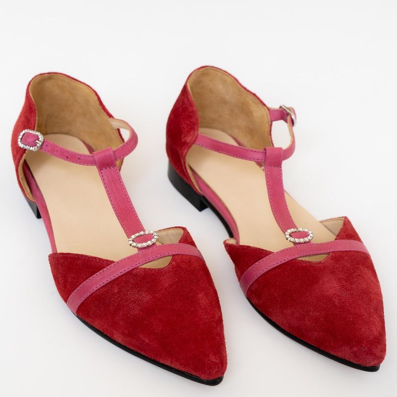 ALBA Y ADELA - Mocasin Mujer Rojo Alba y Adela