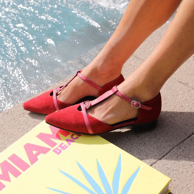 ALBA Y ADELA - Mocasin Mujer Rojo Alba y Adela