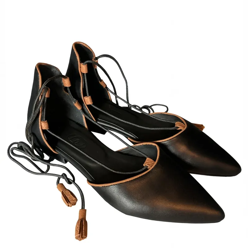 ALBA Y ADELA - Mocasin Mujer Negro Alba y Adela