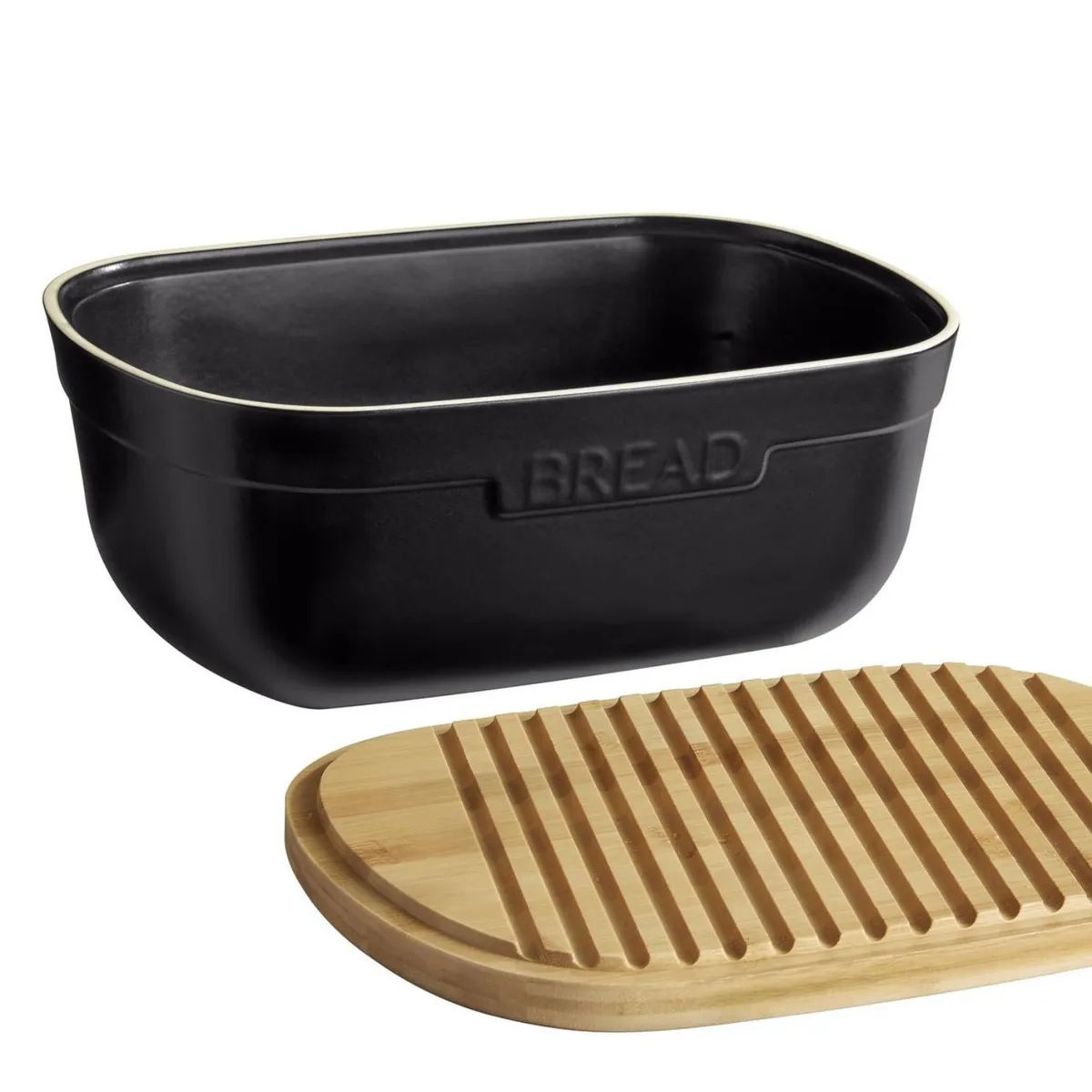 EMILE HENRY - Panera Cerámica Con Tapa Madera 35.5x25X15.5 cm Emile Henry