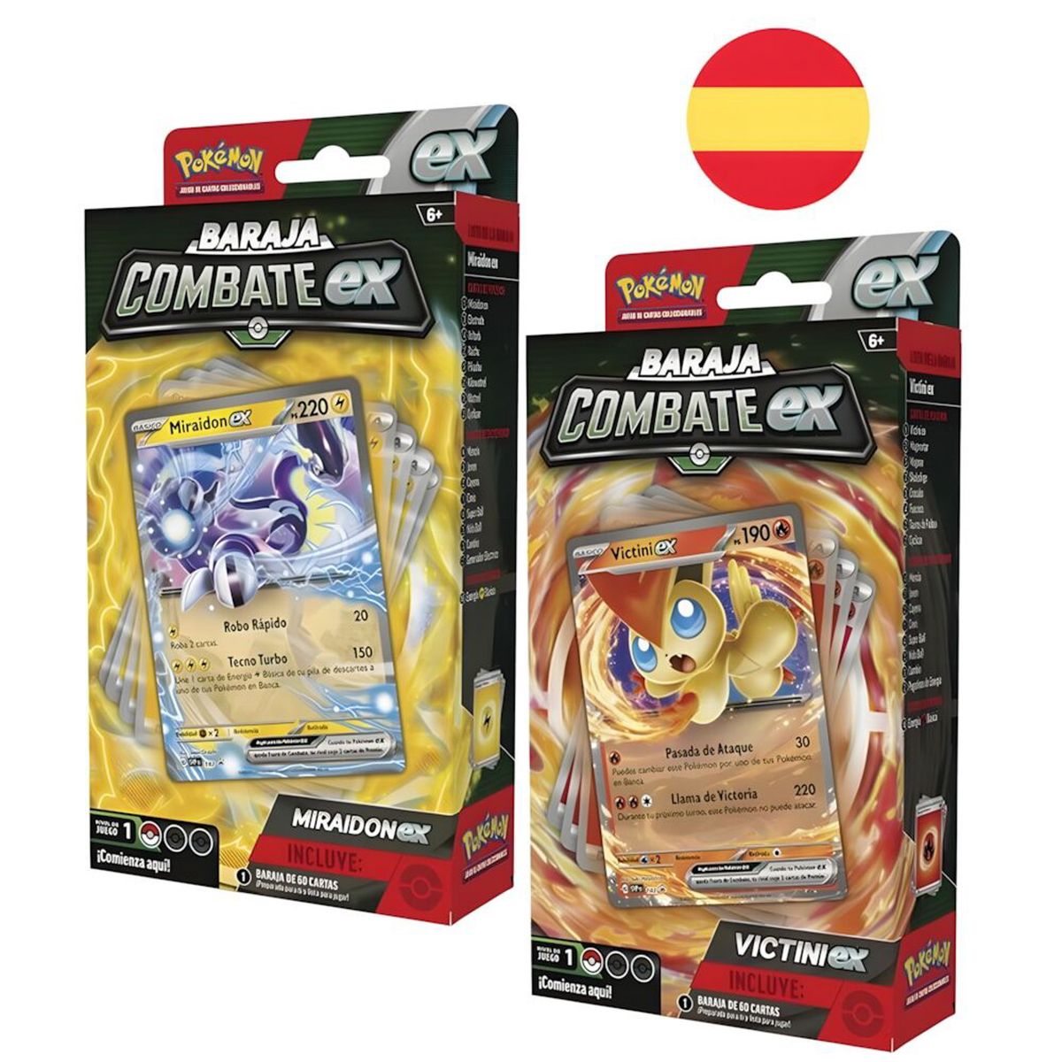 DEVIR - Cartas Pokemon: Barajas Combate (Surtido entre Victini ex - Miraidon ex)