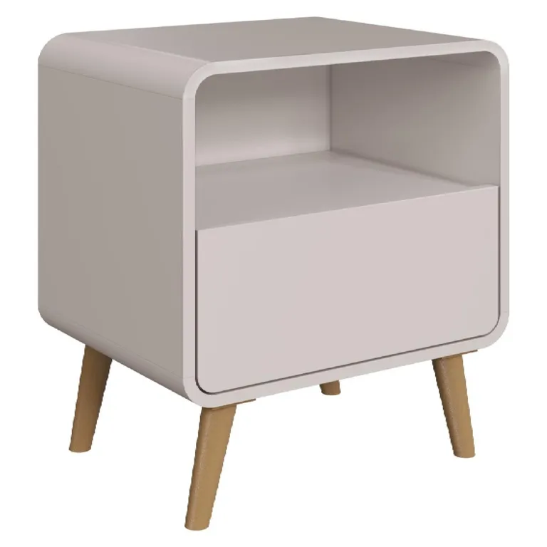 Velador Retro un Cajón Beige