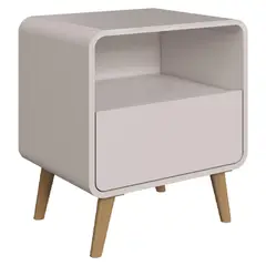 BE DESIGN - Velador Retro 1 Cajón Roble Claro