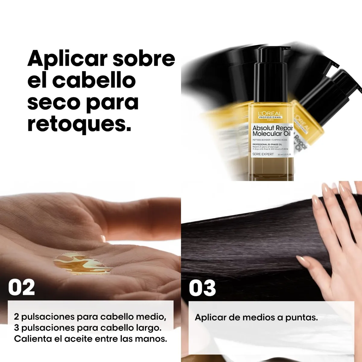 LOREAL PROFESSIONNEL - Aceite Bifásico Reparación Absolut Repair Molecular 30ml