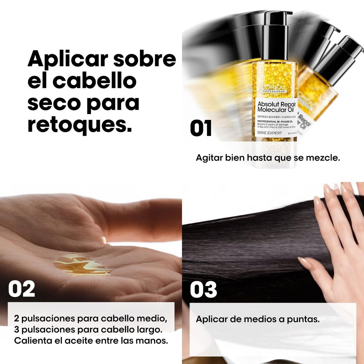 LOREAL PROFESSIONNEL - Aceite Bifásico Reparación Absolut Repair Molecular 90ml