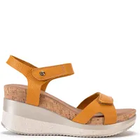 Sandalia Mujer Cuero Amarillo