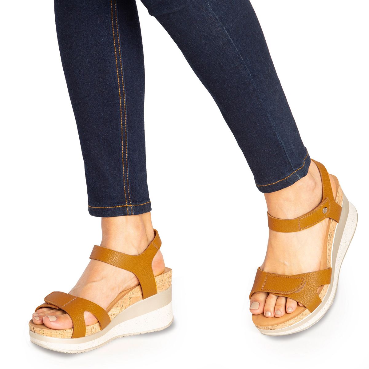 GACEL - Sandalia Mujer Cuero Amarillo Gacel