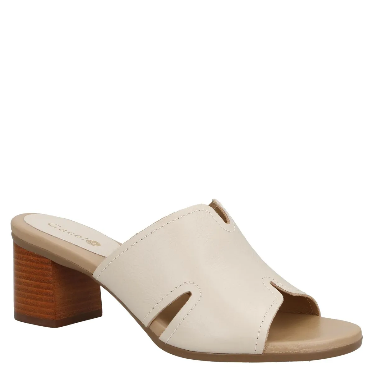 GACEL - Sandalia Mujer Cuero Blanco Gacel