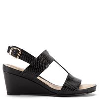 Sandalia Mujer Cuero Negro