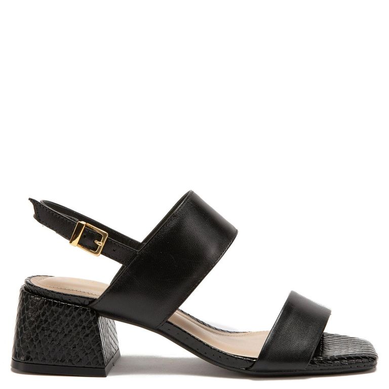 GACEL Sandalia Mujer Cuero Negro