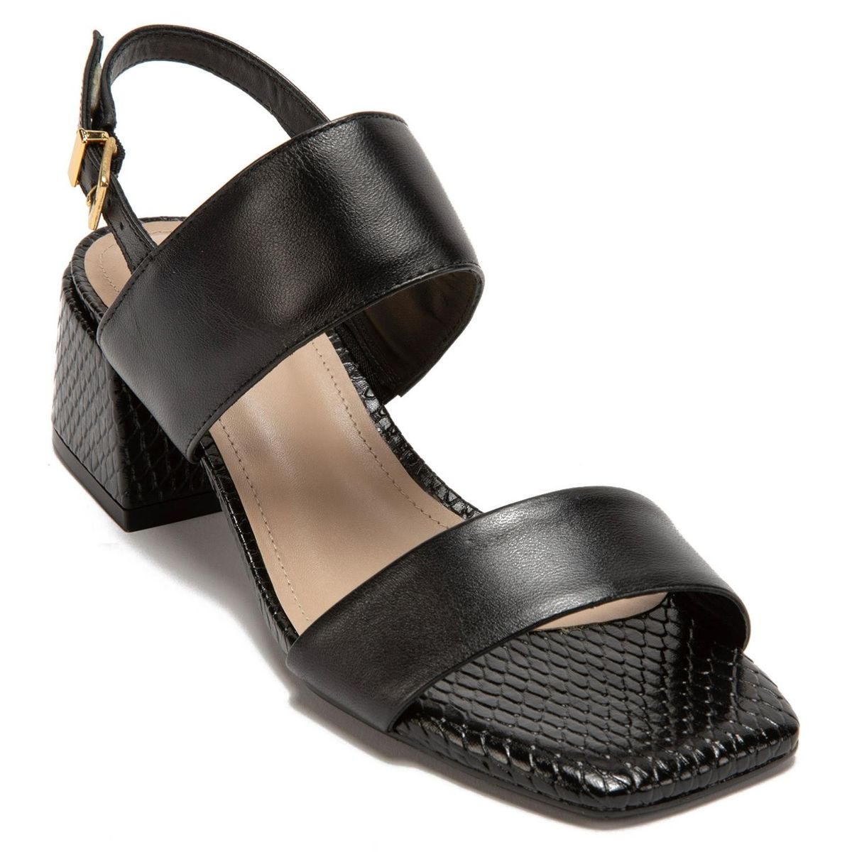 GACEL - Sandalia Mujer Cuero Negro Gacel