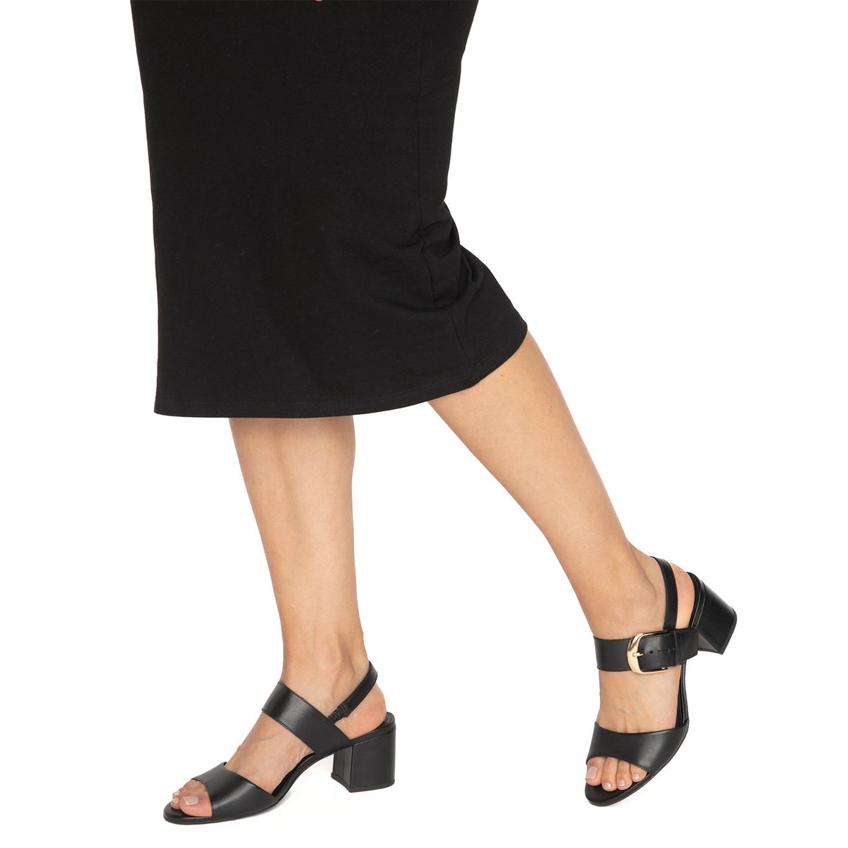 GACEL - Sandalia Mujer Cuero Negro Gacel