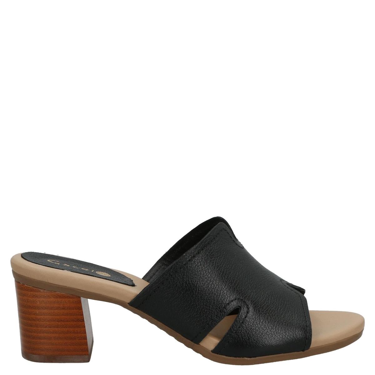 GACEL - Sandalia Mujer Cuero Negro Gacel