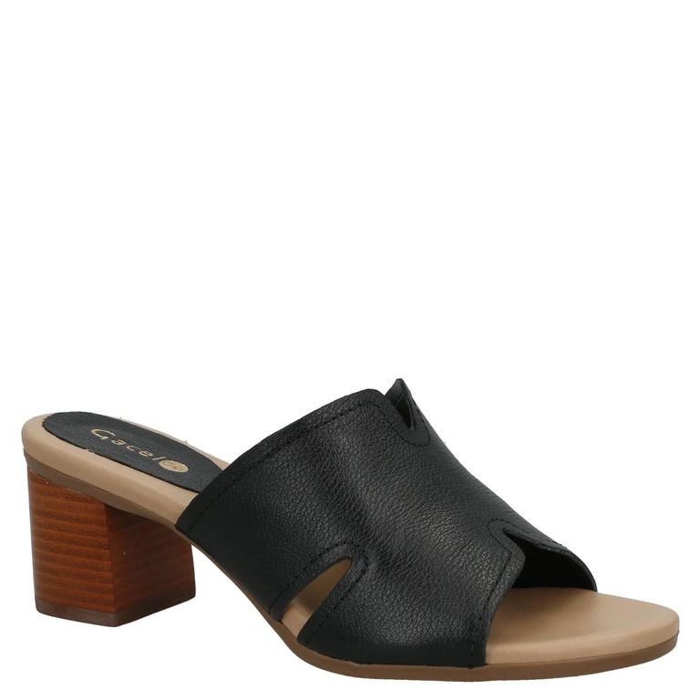 GACEL Sandalia Mujer Cuero Negro