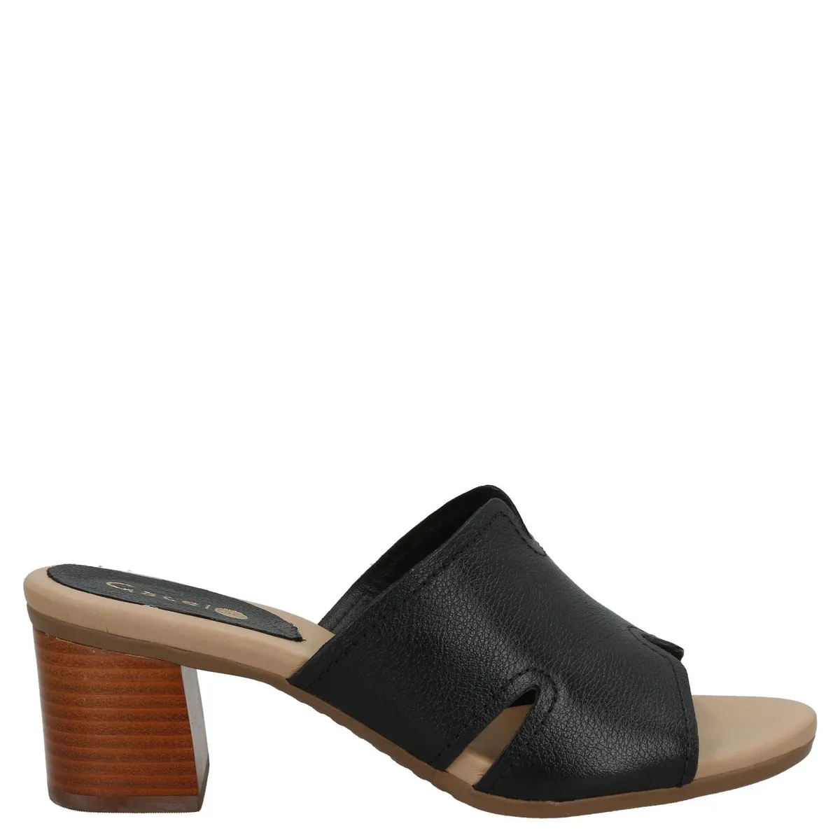 GACEL - Sandalia Mujer Cuero Negro Gacel