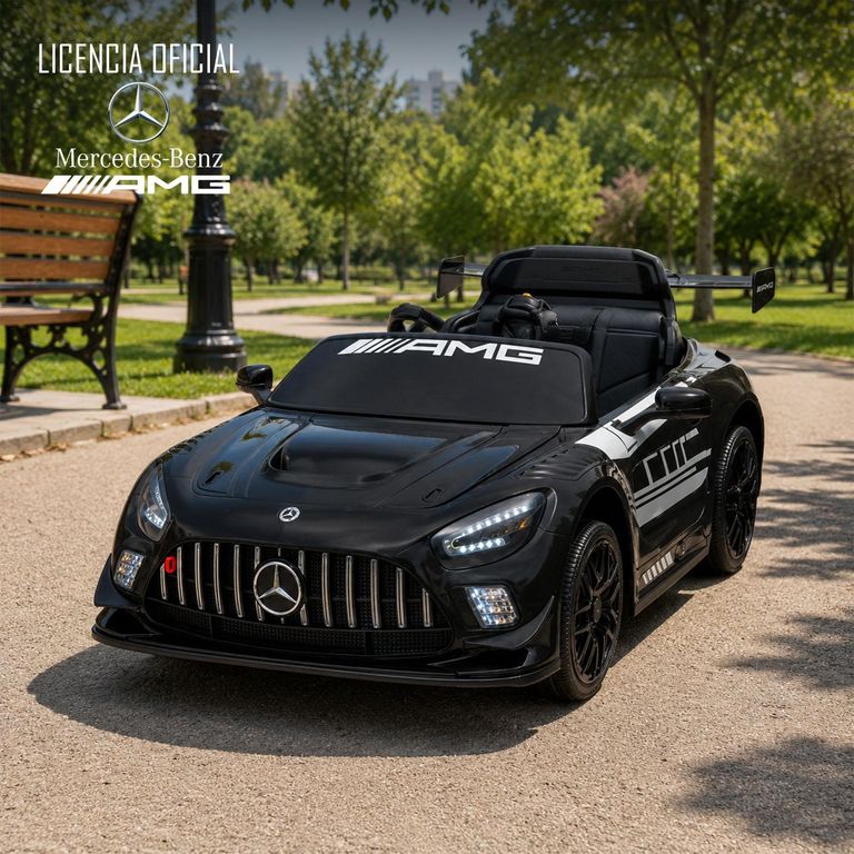 KIDSCOOL Auto a Batería Negro Mercedes Benz Amg Gt3 12v 2Motores