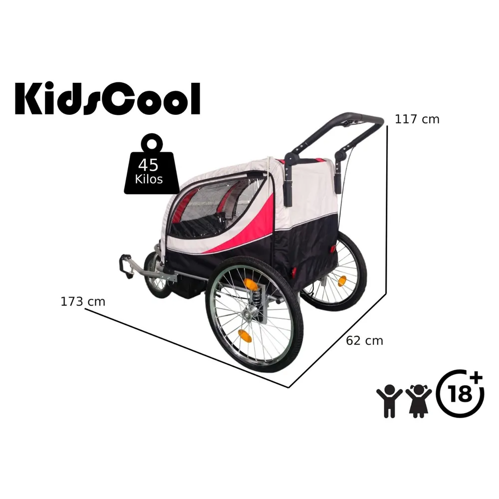 Carro Jogger Rojo Baby Trailer Kids Cool, foto 6