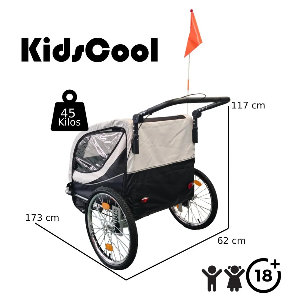 Carro Jogger Negro Baby Trailer Kids Cool, foto 6