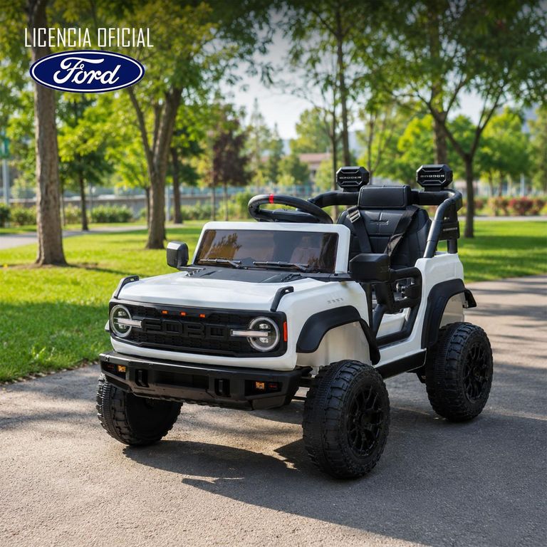 Auto Batería Ford Bronco Raptor Blanco 12v 2Motores