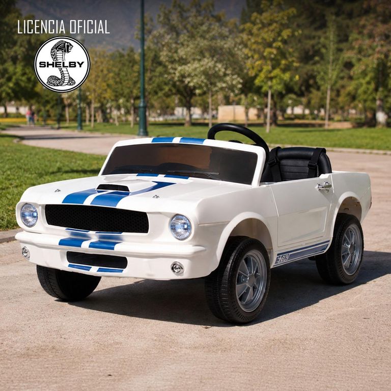KIDSCOOL Auto a Batería Shelby Gt350 Blanco 12v 2Motores