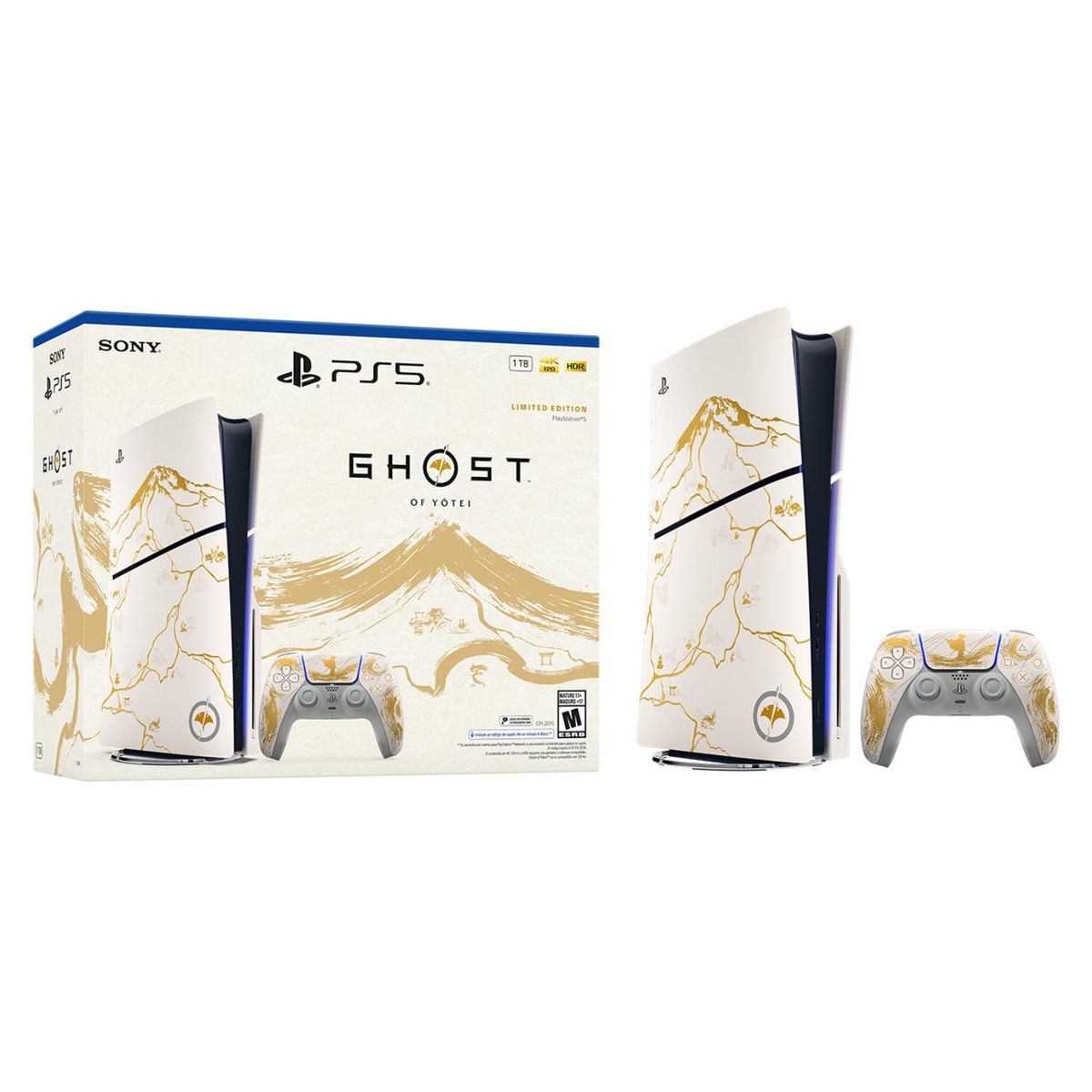 SONY - Consola PS5 Slim Ghost of Yotei Bundle Oro Edición Disco