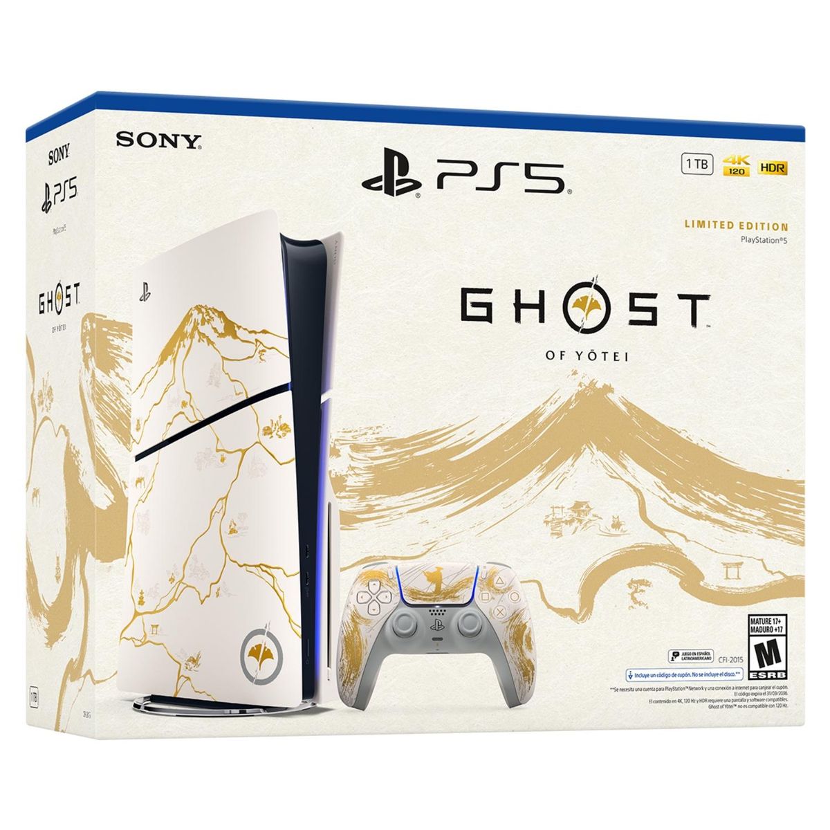 SONY - Consola PS5 Slim Ghost of Yotei Bundle Oro Edición Disco