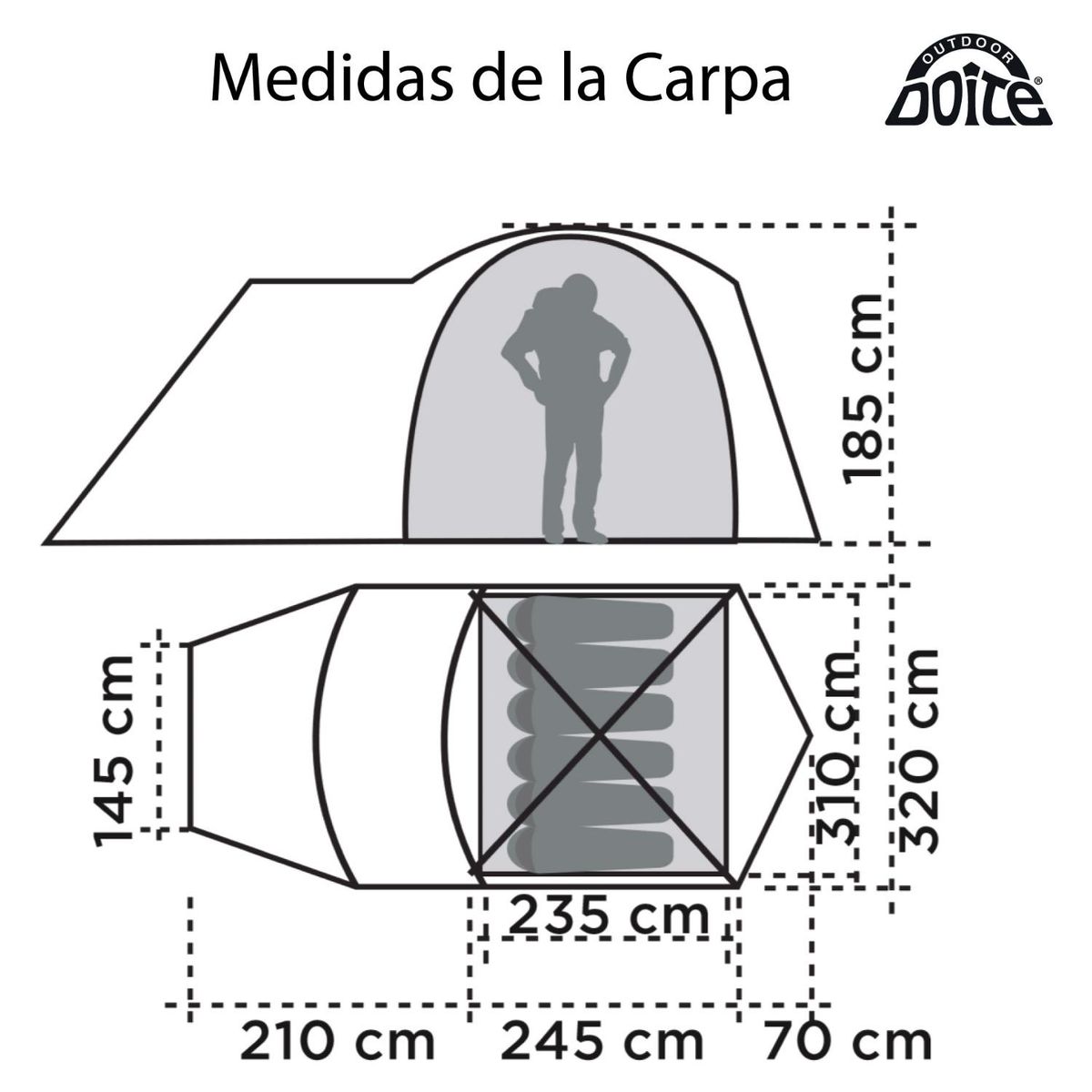 DOITE - Carpa Familiar Licanray 6 Personas Azul Doite