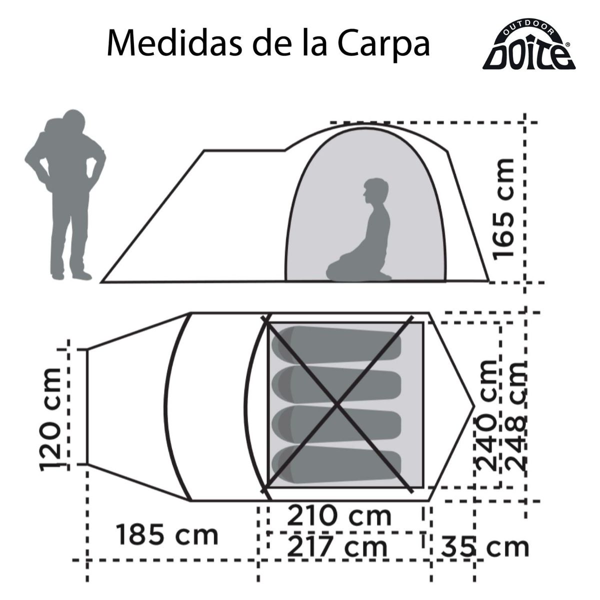 DOITE - Carpa Familiar Licanray 4 Personas Azul Doite