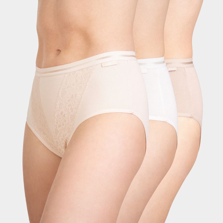 Pack 3 Hikini Algodón Con Encaje Mujer