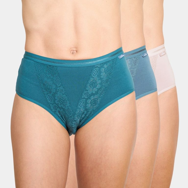 Pack 3 Hikini Algodón Con Encaje Mujer
