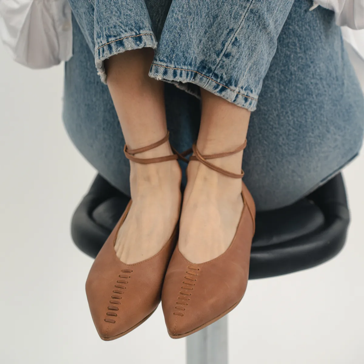 OPARD - Ballerina Mujer Cuero Café Opard