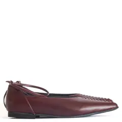 OPARD - Ballerina Mujer Cuero Burdeo