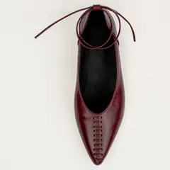 OPARD - Ballerina Mujer Cuero Burdeo