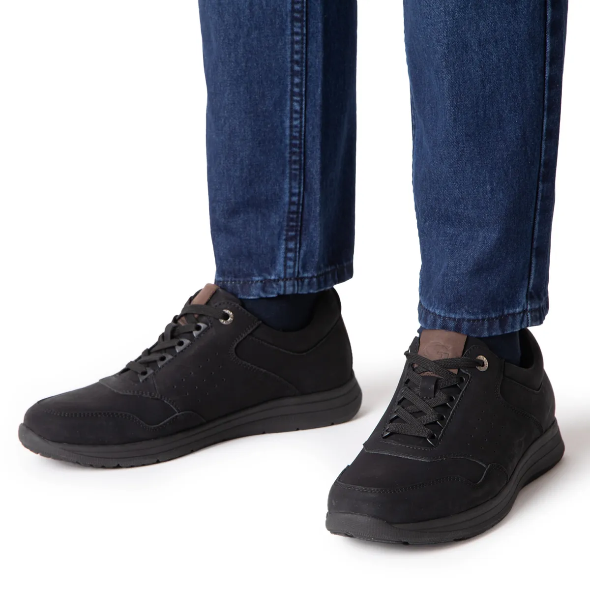 GUANTE - Zapato Casual Hombre Cuero Negro Guante