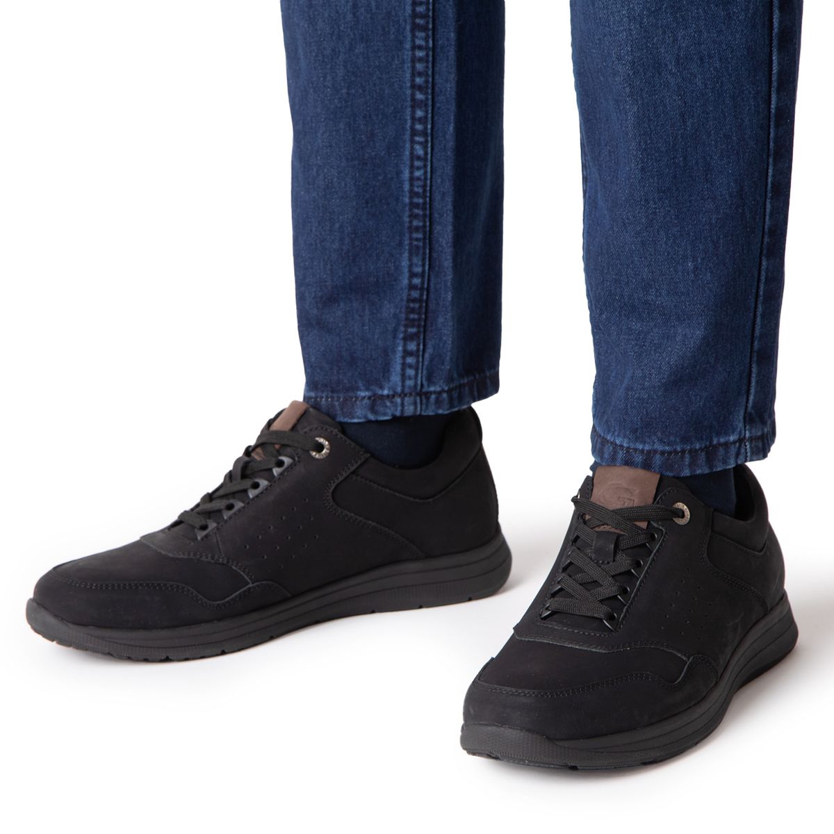 GUANTE - Zapato Casual Hombre Cuero Negro Guante