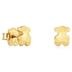 TOUS - Pendientes Oso Con Baño De Oro 18 Kt Sobre Plata Icon Metal