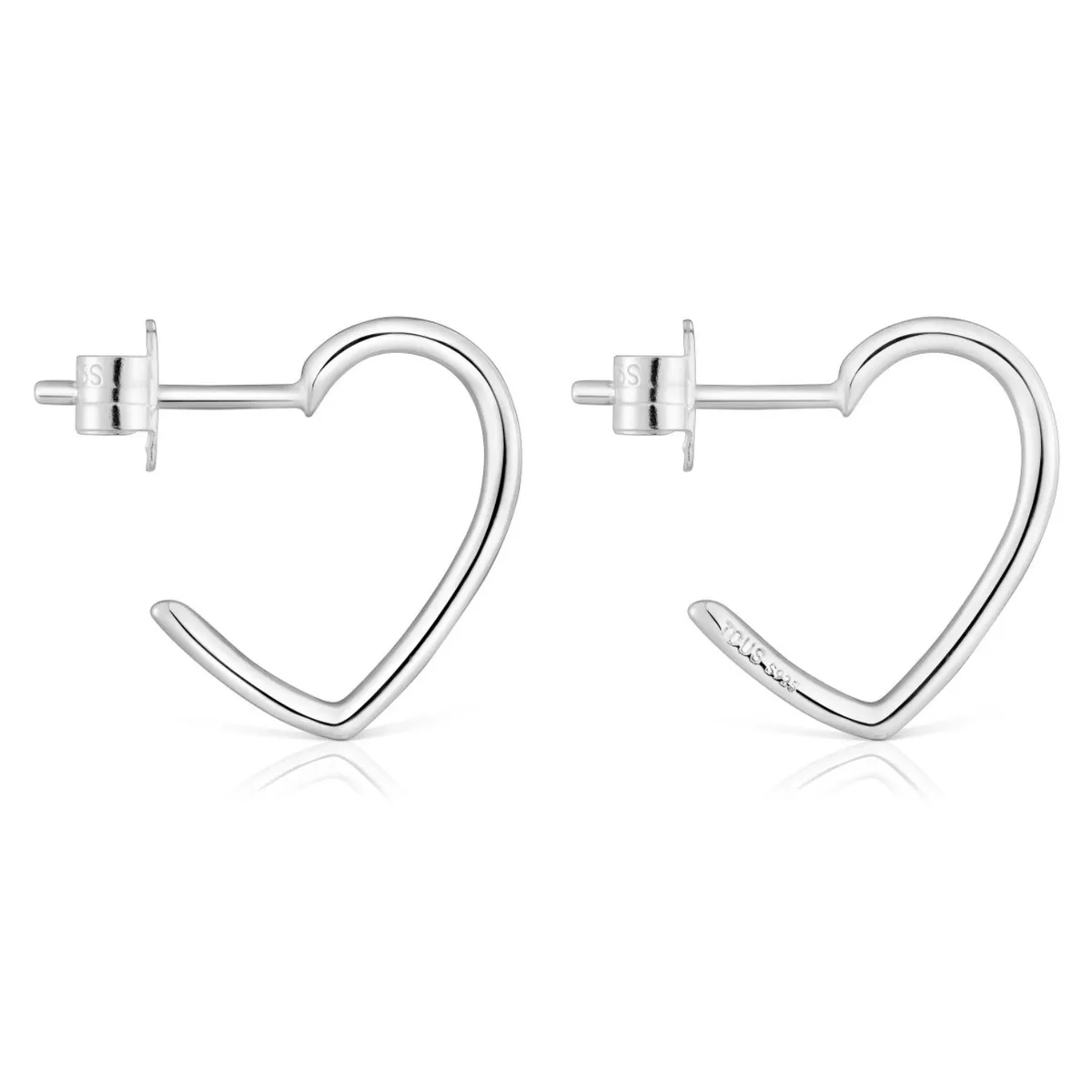TOUS - Pendientes Aro De Plata Motivo Corazón New Silueta