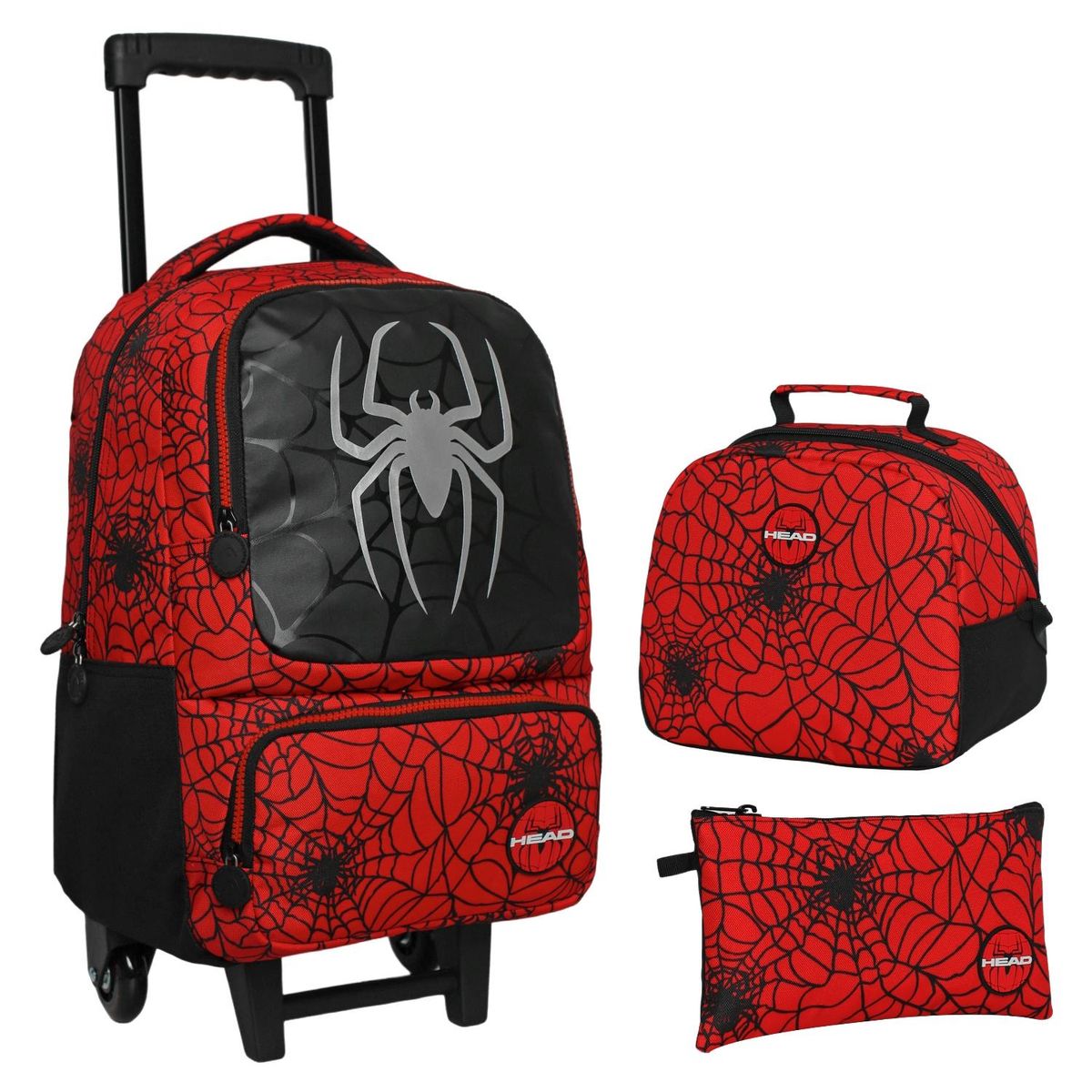 HEAD - Pack Escolar Mochila con rueditas + Lonchera + Estuche
