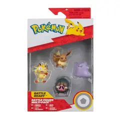 POKEMON - Figura Battle Pack: Meowth + Eevee + Ditto + Lechonk