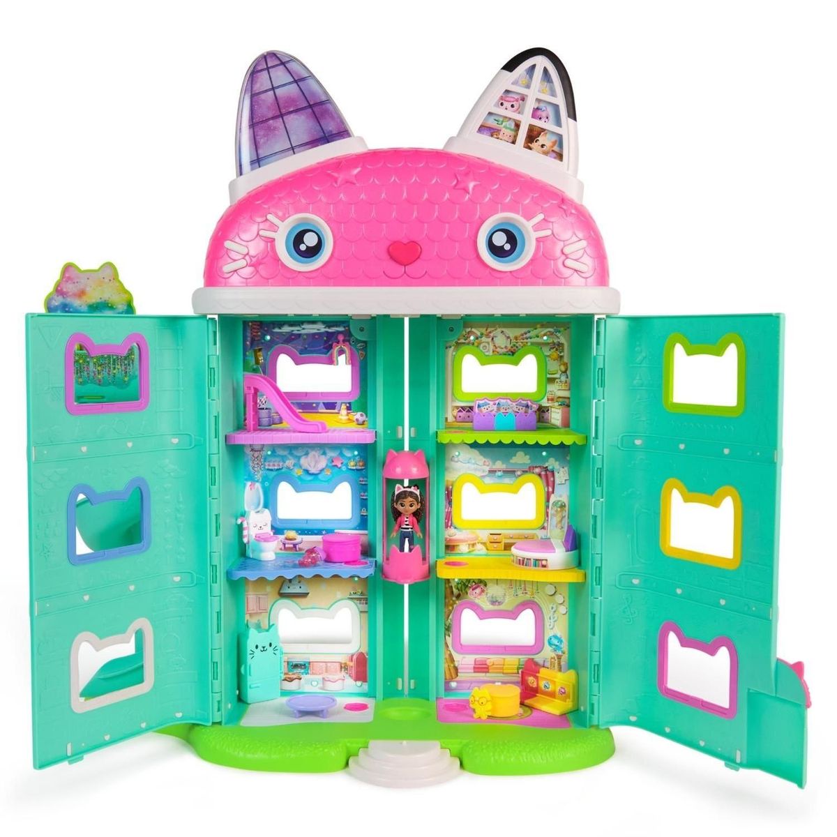 GABBYS DOLLHOUSE - Casa de Muñecas Interactiva de Gabby con Animaciones, Sonidos y Accesorios (Incluye figura de Gabby)