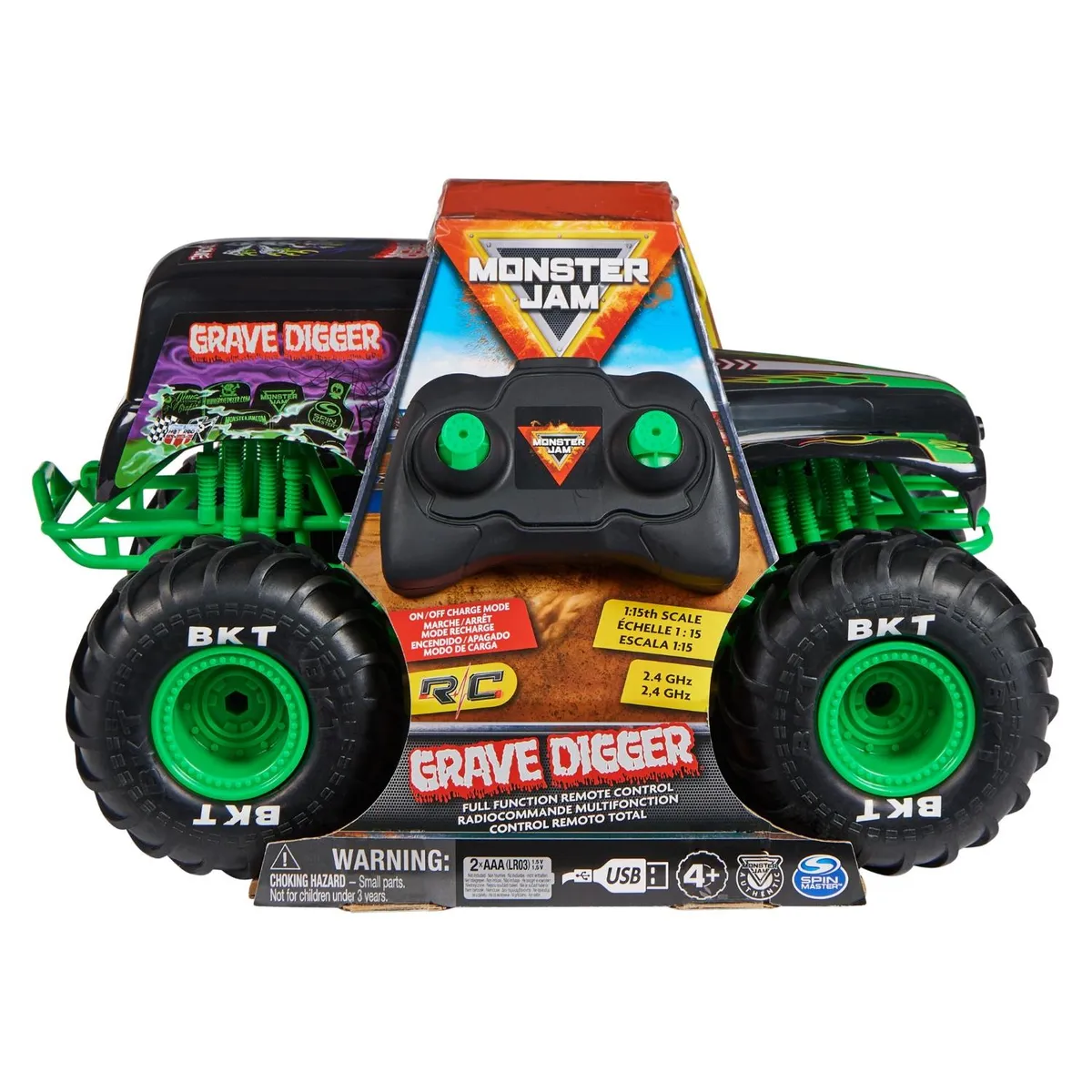 MONSTER JAM - Auto Control Remoto Monster Jam 1:15 Grave Digger