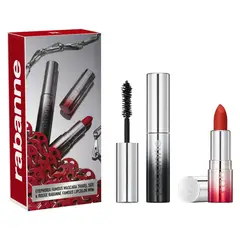 RABANNE - Estuche Famous Máscara de pestañas Deep Black 4,5 ml + Lipcolor Matte Barra de labios Red Seal 636