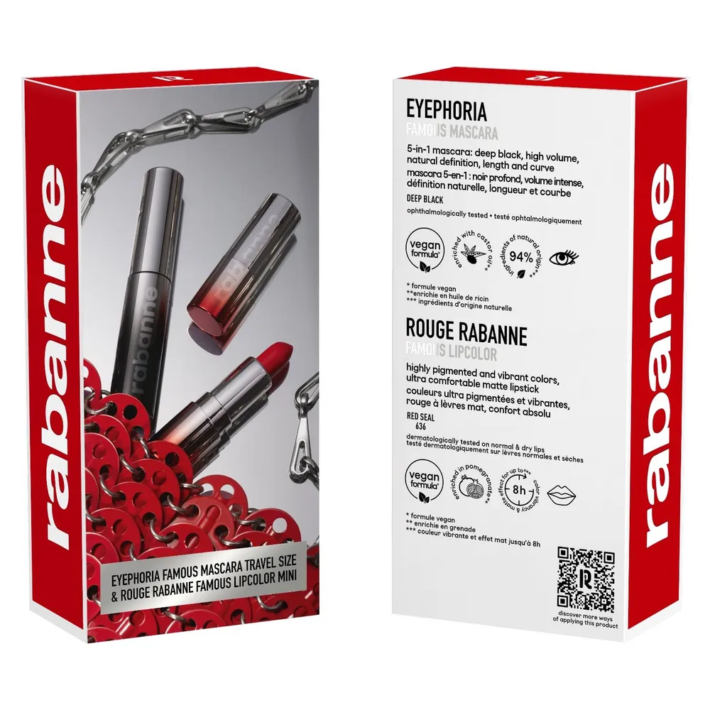 Rabanne Set Famous Mascara + Mini Famous Lipcolor, foto 3