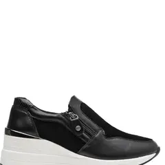 BRUNO ROSSI - Zapatilla Urbana Mujer Cuero Negro