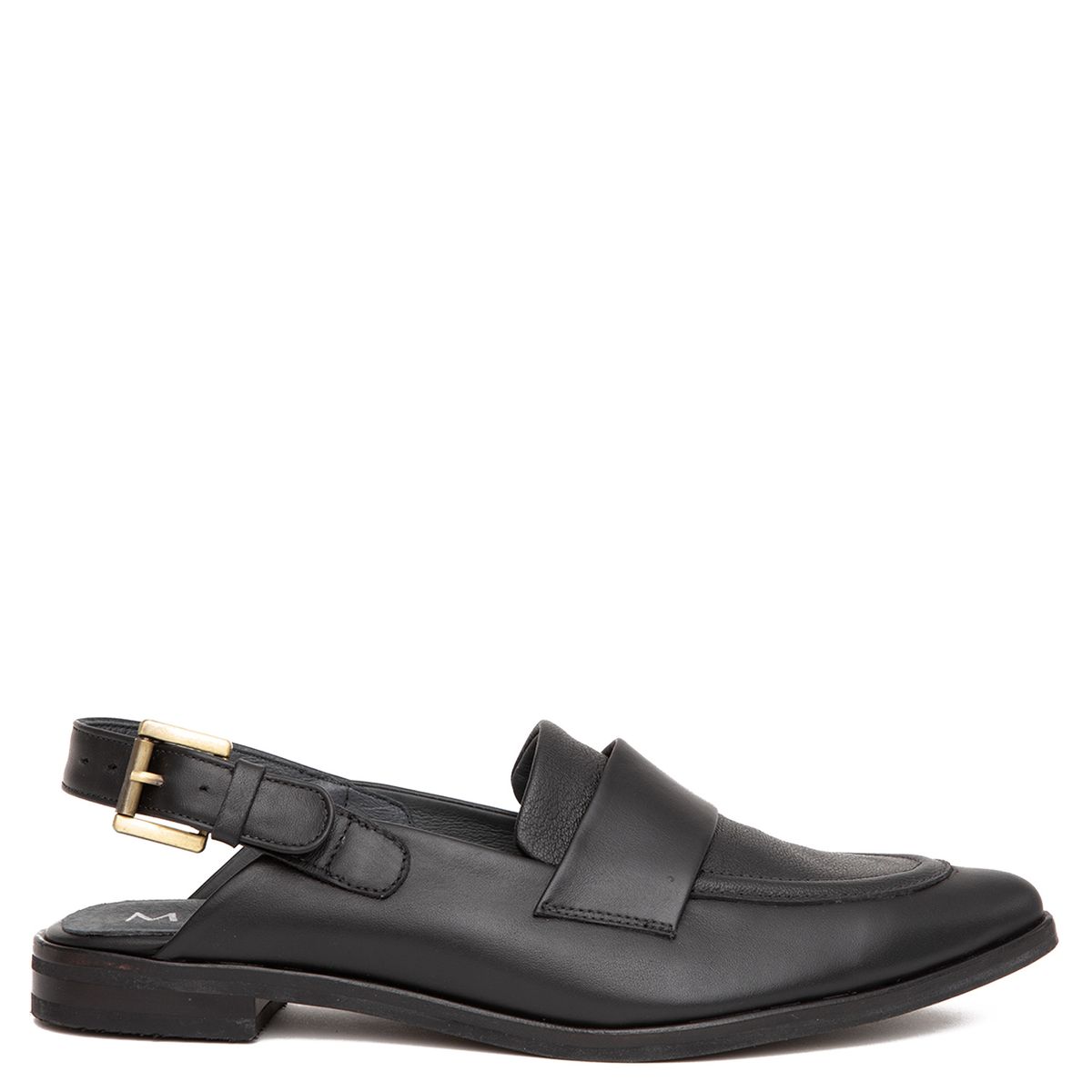 MARIE THE BRAND - Babucha Mujer Cuero Negro Marie The Brand