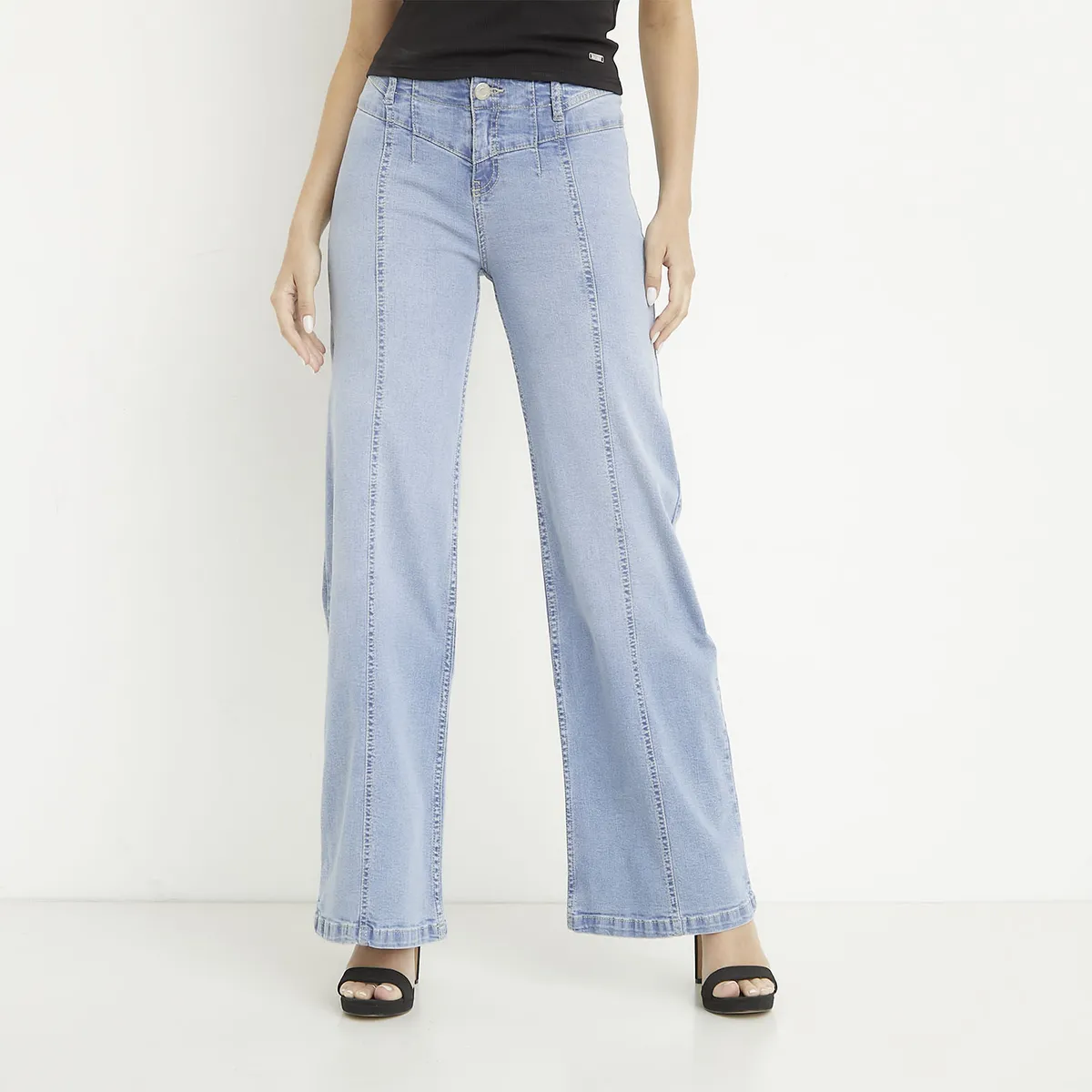 MOSSIMO - Jeans Wide Leg Tiro Medio Mujer Mossimo