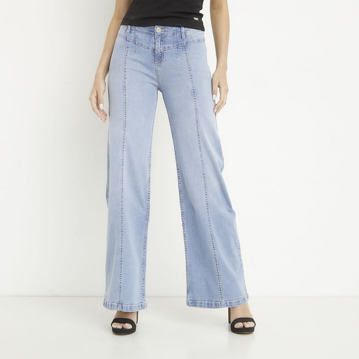 MOSSIMO - Jeans Wide Leg Tiro Medio Mujer Mossimo