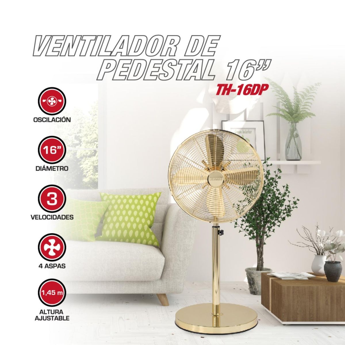THOMAS - Ventilador de Pedestal TH-16DP Thomas